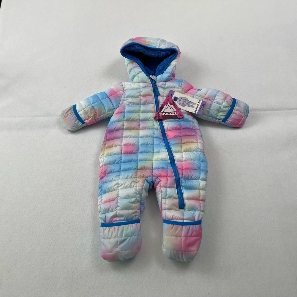 NWT Snozu Pastel Quilted Puffer Infant One Piece 3-6 Month Snowsuit